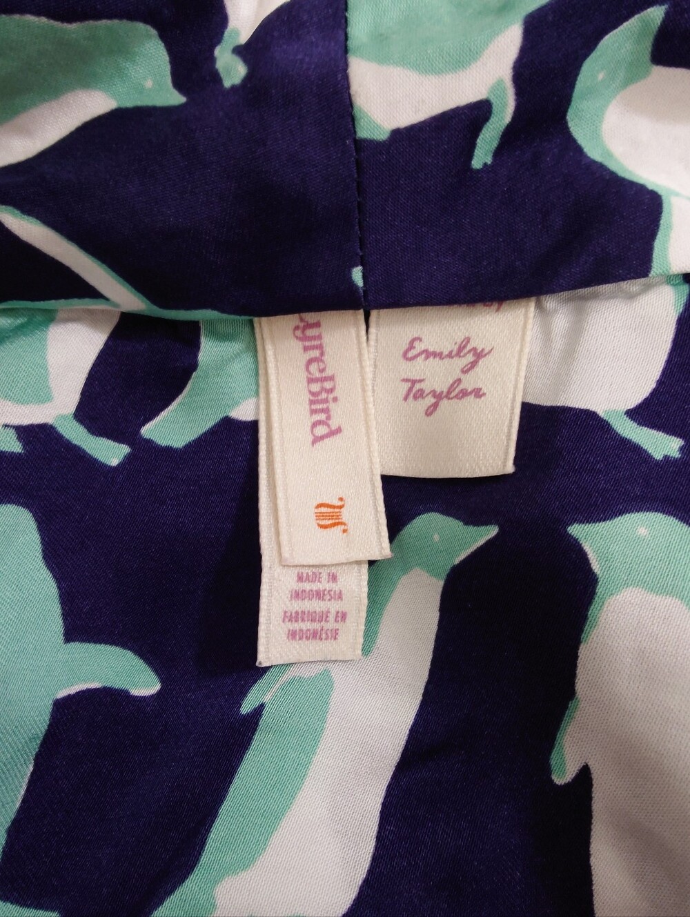 Anthropologie LyreBird 2-Piece Silky Pajama Top & Shorts Set Penguin Print - Picture 9 of 12